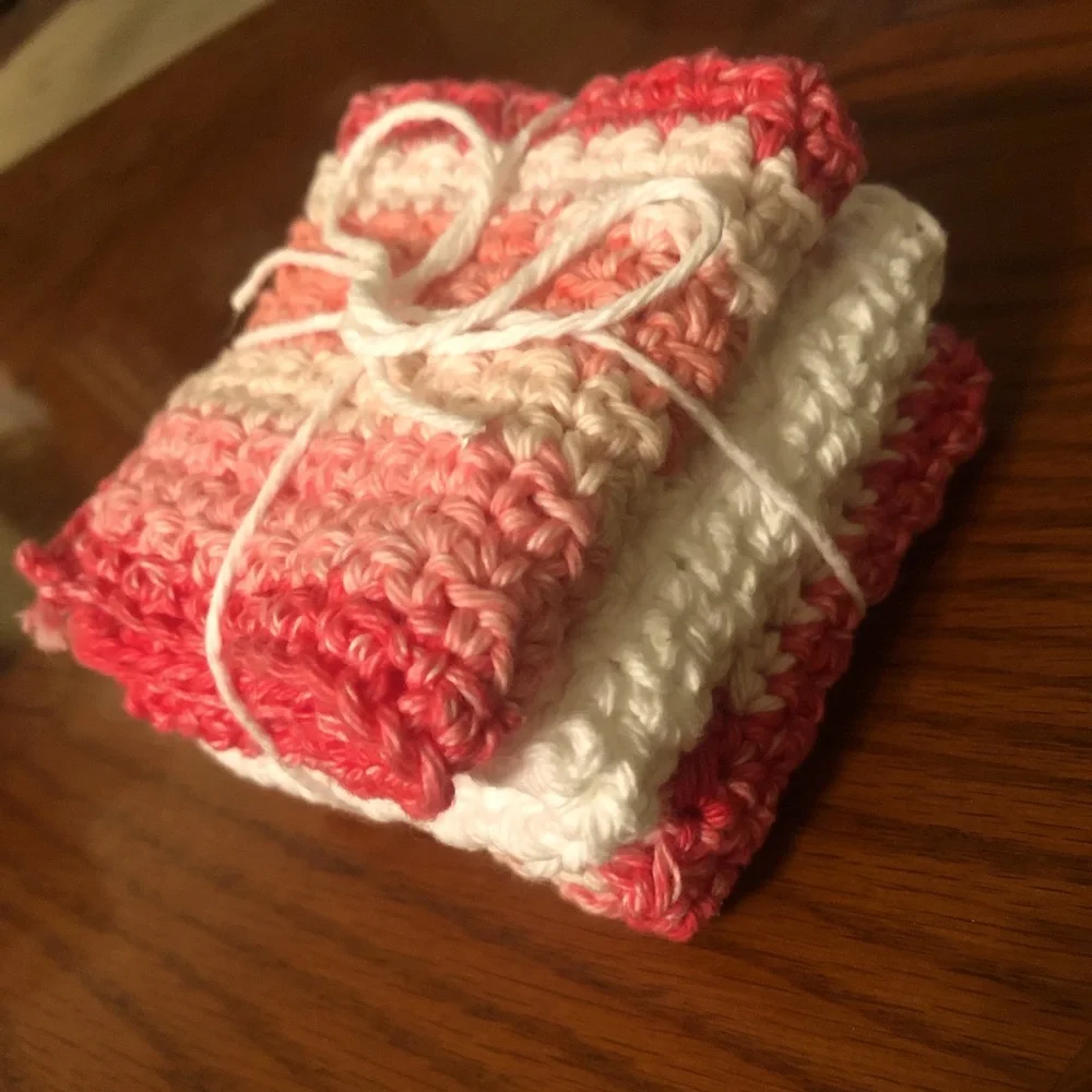 Handmade washcloths perfect for the kitchen or bathroom